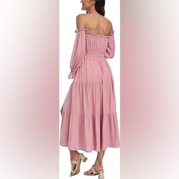 NWT Super beautiful off the shoulder, dusty Rose mocked country side dress - Picture 5 of 8